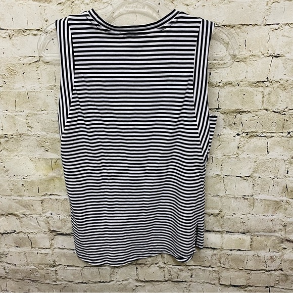 Michael Kors Black White Striped Sleeveless Top - Picture 4 of 6